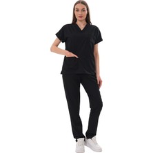 N Company Jüniper En- Boy Likralı Siyah Kadın Scrubs Takım