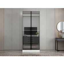 Minar Nisa 2 Kapaklı Dolap Beyaz Reflekte Cam