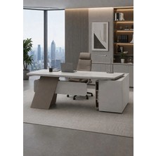 Alpino Mobilya Alpino Etna Ofis Masası (Kül Gri Nat) - 204 x 118 x 74