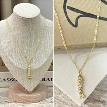 Ca Shopping Balık Detaylı Hareketli Pembe Taşlı Çelik Kolye