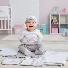 Milays Gaye Kız Bebek Çiçek Nakışlı 10 Lu Haztane Çıkış Zıbın Seti .