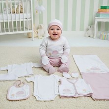 Milays Gaye Kız Bebek Çiçek Nakışlı 10 Lu Haztane Çıkış Zıbın Seti .