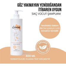 Clooe Organik Sertifikalı Göz Yakmayan SLS SLES ve Gluten İçermeyen Yenidoğan Uyumlu Saç ve Vücut Şampuanı - Bebek ve Çocuklar İçin Doğal İçerikli Bakım Şampuanı