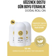 Clooe Vegan Sertifikalı Alüminyum İçermeyen Karartma Yapmayan Leke Bırakmayan Hızlı Emilen Ter Önleyici Çay Ağacı Yağlı 3'lü Roll-On Deodorant Seti