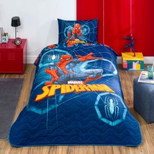 Taç Lisanslı Spiderman Dark Tek Kişilik Yatak Örtüsü Seti