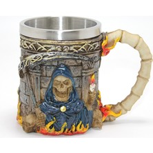 My Best Store Grim Reaper Azrail Kabartmalı 3D Tasarım Çelik Kupa Bardak