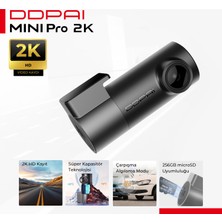 DDPAI Mini Pro 2K Araç İçi Kamera - 2K HD Çözünürlük - NightVIS 2.0 Gece Görüşü - Süper Kapasitör