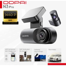 DDPAI Mola N3 Pro Gps Ön-arka Kameralı 1600p 24 Saat Park Modu Akıllı Araç Kamerası