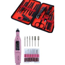 My Best Store Elektrikli Manikür Pedikür Seti Ikili Set 17 Parça Tırnak Bakımı Nasır Temizleme Tırnak Şe