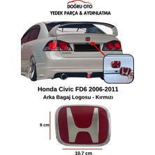 Doğru Oto Honda Civic Fd6 Arka Bagaj Arma Logo Kırmızı 2006-2011