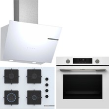 Bosch Beyaz 3 Lü Ankastre Set 379 ( HUA736EV0T - POP7C2P30O - DWK66PJ20T  ) 67CM Ocak - Buhar Destekli