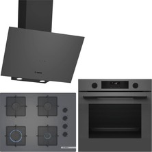 Bosch Gri 3 Lü Ankastre Set 402 ( HUA736EN0T - POP7C9P30O - DWK64PJ70T  ) 67CM Ocak - Buhar Destekli -