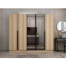 Minar Nisa Plus 5 Kapaklı 2 Çekmece Dolap Dore Plus Dore Reflekte Cam