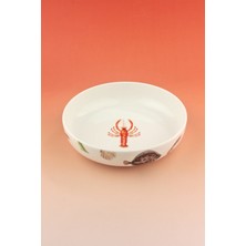 Bursa Porselen Dekor Balık Orta Boy Porselen Salata Kasesi