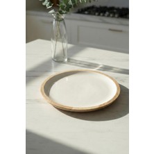 EW's Kitchenware Mango Agacı Servis Tabağı & Sunum Tabağı 25 cm Krem