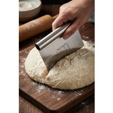 EW's Kitchenware Paslanmaz Çelik Ölçü Rehberli Hamur Kesici & Hamur Şekillendirici Spatula (11X14 Cm)