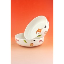 Bursa Porselen Dekor Balık 2 Adet Porselen Salata Kasesi