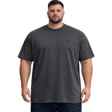 Battal Moda Battalmoda Erkek Büyük Beden Antrasit Basic Kısa Kollu Tişört 3xl-4xl-5xl-6xl-7xl-8xl