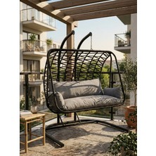 Çavdar Group Balina Makrome Çift Kişilik Salıncak El Örgüsü Ipli Bahçe Balkon Teras Salıncağı