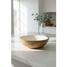 EW's Kitchenware Mango Agacı Sunum Servis Kasesi & Dekoratif Kase 25 cm Krem