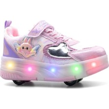 Tuğba Ortopedi 170 Kız Çocuk Pudra Işıklı Tekerlekli Sneaker