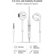 4Berry PS03 3.5 mm Jack Girişli Kablolu Kulak İçi Kulaklık Mikrofonlu Ses Kontrollü iOS Android Uyumlu