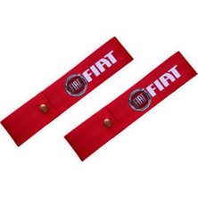 Tusba Market Fiat Logolu Kırmızı Renk  Tampon Dili & Çeki Ipi / 2'li