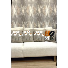 Zeora Home 4’lü Dekoratif Pamuklu Kırlent Kılıfı Seti 3 Papatya 1 Home Modern Boho Etnik Çift Katlı Kumaş