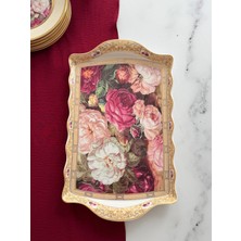 Rossev Porselen Tepsi 24K Flores