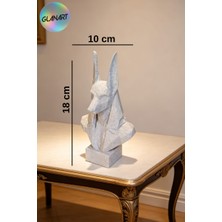 Glanart Hediyelik Masa Üstü  3 Boyutlu Anubisin Başı Figürü 1 Adet (  3 D Filament )