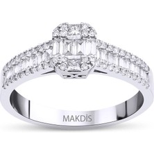 Makdis Pırlanta 0.50 Karat Baget Pırlanta Yüzük