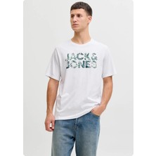 Jack & Jones Jack&jones 12288536 Jjejeff Logo Tee 0 Yaka Kısa Kol Tsh