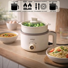 Mioji Mio EP50 600W 1.5L Çok Fonksiyonlu Elektrikli Pişirici Beyaz