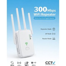 qromax 300 Mbps Wifi Güçlendirici - Dual Band 4 Antenli Menzil Genişletici - Wifi Repeater