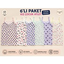 Qulat 6’lı Ekonomik Paket Kız Çocuk Atlet – Pamuklu, Karışık Desenli