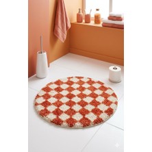 Eurobano Chess Dama Desenli 60X60 cm Küçük Banyolar Için Kaymaz Taban Yıkanabilir Banyo Paspası