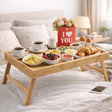 Ciho Katlanır Ayaklı Bambu Yatak Keyif Tepsisi (50CM*30CM), Portatif Tepsi