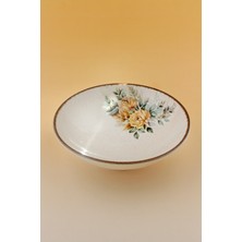 Bursa Porselen Dekor Şakayık Retro Porselen Salata Kasesi