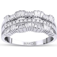 Makdis Pırlanta 0.60 Karat Baget Fantezi Pırlanta Yüzük