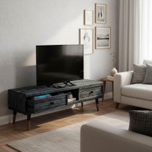 Mobenta Stria Tv, Doğal Masif Ahşap Tv Ünitesi 2 Çekmeceli 1 Raflı - 150 An