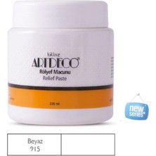 Artdeco Beyaz Rölyef Macunu 220 ml Yeni Seri Akrilik Boya ile Dekoratif Etkiler İçin