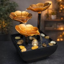 Asil Sepet Asiltech Altın Çiçek Tasarımlı LED Işıklı Su Şelalesi