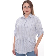Lady Majestic Rahat Kalıp Büyük Beden Cotton Cepli Gömlek