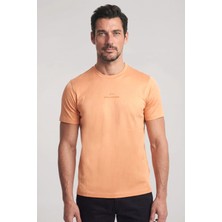 Paul & Shark Erkek Regular Fit Yuvarlak Yakalı Pamuklu Logo Işlemeli Kısa Kollu Turuncu T-Shirt 26411049A-231