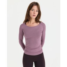 Ayma Active Lila Mor EcoVero™Viskoz Kadın Uzun Kollu Yarı Geniş Yaka 4 Mevsim İçlik