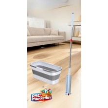 Kendinden Sıkmalı Tekerli Kovalı Mop Seti - Kendinden Sıkmalı Mop Katlanabilir / Yedek Bez Hediyeli