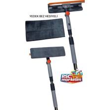 RSC Marketim Teleskopik Saplı Camsil Oynar Başlıklı + Yedek Bez Camlarda 0 Leke