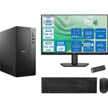 Dell Tower ECT1250 Intel Core I5 14400 128GB Ddr5 512GB SSD UHD Graphics 730 23.8" Mon WIN11PRO Kurumsal Masaüstü Bilgisayar ECT125014M23P29 + Zettausb