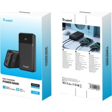 Trusmi 20.000 Mah Pd 22.5W Type C + USB A Dıjıtal Ekranlı Powerbank Sıyah
