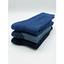 Melce Çorap Lambswool 3'lü Paket Premium Erkek Yün Çorap Burun Dikişsiz
